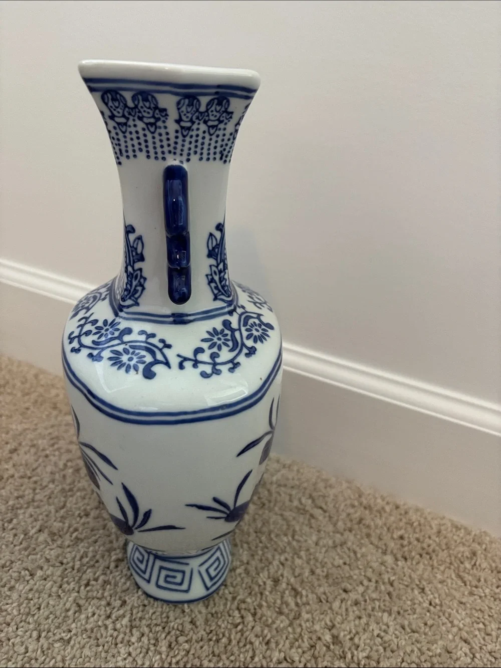 Blue and White Porcelain Decorative Vase - Chinoiserie